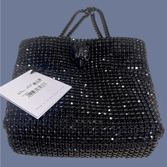 Kurt Geiger NWT Mini Party Tote/Bag All-over Crystals w/ Iconic Bird Head - Picture 10 of 15